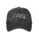 Casquette Noire Vintage Magic en Coton Delave Tendance Astyxe CASQUETTES Nyls Création