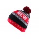 Bonnet NY Rouge et Noir avec pompon ANCIENNES COLLECTIONS divers