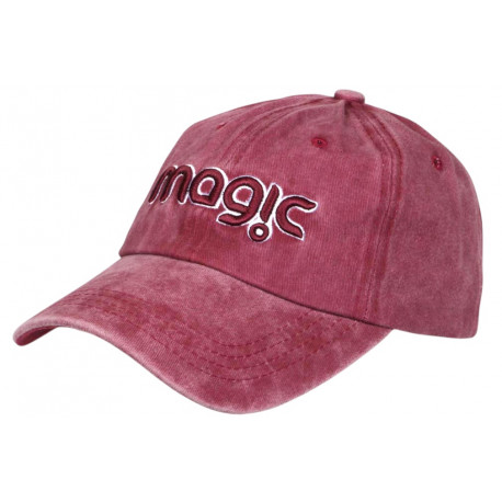 Casquette Rouge Vintage Magic en Coton Delave Tendance Astyxe CASQUETTES Nyls Création