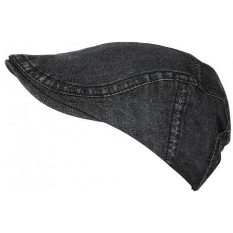 Casquette Noire en Jeans Beret Denim Coton Vintage Eslyk Taille Reglable CASQUETTES Nyls Création
