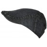 Casquette Noire en Jeans Beret Denim Coton Vintage Eslyk Taille Reglable