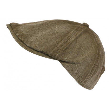 Casquette Gavroche Marron en Coton Beret Denim Vintage Gavlyk Taille Reglable CASQUETTES Nyls Création