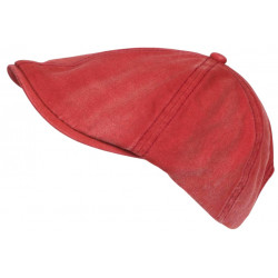 Casquette Gavroche Rouge en Coton Beret Denim Vintage Gavlyk Taille Reglable CASQUETTES Nyls Création