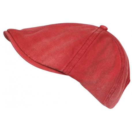 Casquette Gavroche Rouge en Coton Beret Denim Vintage Gavlyk Taille Reglable CASQUETTES Nyls Création