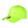 Casquette NY Verte Fluo Coton Tendance Visiere Baseball Stazky