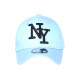 Casquette NY Bleu Clair et Noire Classe Visiere Baseball Stazky CASQUETTES Hip Hop Honour