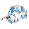 Casquette NY Fleurs Tropicales Bleues et Blanches Fashion Baseball Hawai