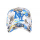 Casquette NY Fleurs Tropicales Bleues et Blanches Fashion Baseball Hawai CASQUETTES Hip Hop Honour