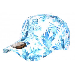 Casquette NY Fleurs Tropicales Bleues et Blanches Fashion Baseball Hawai CASQUETTES Hip Hop Honour