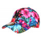 Casquette NY Fleurs Roses et Bleues Tropicales Fashion Baseball Hawai CASQUETTES Hip Hop Honour