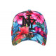 Casquette NY Fleurs Roses et Bleues Tropicales Fashion Baseball Hawai CASQUETTES Hip Hop Honour