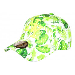 Casquette NY Tropicale Verte Fluo et Blanche Florale Baseball Hawai CASQUETTES Hip Hop Honour
