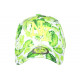 Casquette NY Tropicale Verte Fluo et Blanche Florale Baseball Hawai CASQUETTES Hip Hop Honour