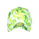 Casquette Enfant Fleurs Vertes Fluo Tropicales Hawai 7 a 12 ans Casquette Enfant Hip Hop Honour