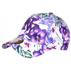 Casquette NY Violette Tropicale a Fleurs Fashion Baseball Hawai CASQUETTES Hip Hop Honour