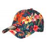 Casquette NY Fleurs Oranges Tropicales Look Original Baseball Bali