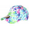Casquette NY Fleurs Bleues et Vertes Look Tropical Original Baseball Bali