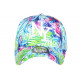 Casquette NY Fleurs Bleues et Vertes Look Tropical Original Baseball Bali CASQUETTES Hip Hop Honour