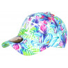 Casquette Enfant Fleurs Bleues Vertes Tropicales NY Bali 7 a 12 ans