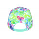 Casquette Enfant Fleurs Bleues Vertes Tropicales NY Bali 7 a 12 ans Casquette Enfant Hip Hop Honour