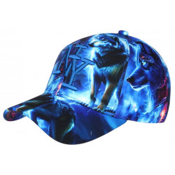 Casquette NY Loup Bleue Noire Look Fashion Original Baseball Wolf CASQUETTES Hip Hop Honour