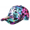 Casquette Enfant Tropicale Fleurs Bleues Roses NY Hawai 7 a 12 ans