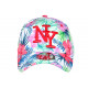 Casquette NY Rose et Blanche à Fleurs Tropicales Fashion Bali CASQUETTES Hip Hop Honour