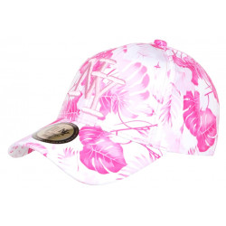 Casquette NY Tropicale Rose Fleurs et Palmiers Originale Baseball Bali CASQUETTES Hip Hop Honour