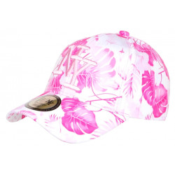 Casquette Enfant Rose Fleurs Tropicales Exotiques NY Bali 7 a 12 ans Casquette Enfant Hip Hop Honour