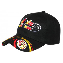 Casquette Belgique Noire Jaune Rouge Equipe Football CASQUETTES PAYS