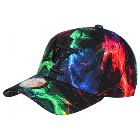 Casquette Enfant Rouge Verte Fluo Streetwear Eklyr NY Baseball 7 a 12 ans Casquette Enfant Hip Hop Honour