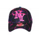 Casquette Enfant Rose et Noire Streetwear Eklyr NY 7 à 12 ans Casquette Enfant Hip Hop Honour