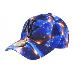 Casquette NY Enfant Bleue Jaune Cosmos Galaxy Nebulyx 6 à 11 ans Casquette Enfant Hip Hop Honour