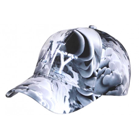 Casquette NY Grise et Noire Look Original Nuages CASQUETTES Hip Hop Honour