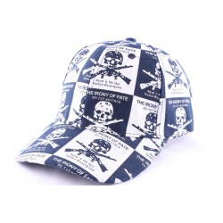 Casquette Biker en imprimé bleu et blanc ANCIENNES COLLECTIONS divers