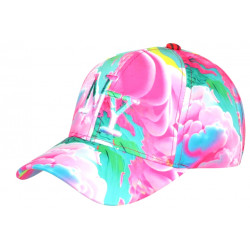 Casquette NY Enfant Rose et Verte Originale Nuages 6 à 11 ans Casquette Enfant Hip Hop Honour