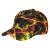 Casquette Enfant NY Multicolore Effet Flamme Orange - Fille Garçon 7 à 12 Ans