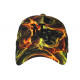 Casquette Enfant NY Multicolore Effet Flamme Orange - Fille Garçon 7 à 12 Ans Casquette Enfant Hip Hop Honour