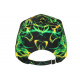 Casquette Enfant NY Verte Effet Flamme Jaune - Fille Garçon 7 a 12 Ans Casquette Enfant Hip Hop Honour