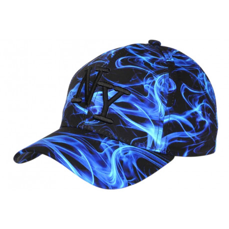 Casquette NY Enfant Flamme Bleue Effet Streetwear - Garçon Fille 7 a 12 Ans Casquette Enfant Hip Hop Honour