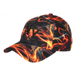 Casquette NY Flamme Orange Noire Streetwear Fashion New York CASQUETTES Hip Hop Honour