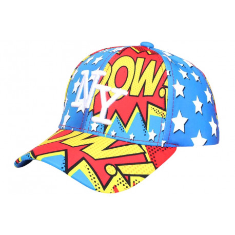 Casquette Enfant NY WOW Motif BD Pop Streetwear Garçon Fille 7 a 12 ans Casquette Enfant Nyls Création