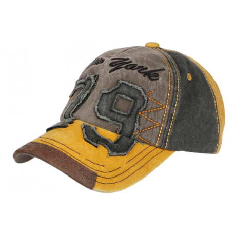 Casquette Vintage 79 New York Jaune Denim Style Usé Rétro En Coton CASQUETTES Hip Hop Honour