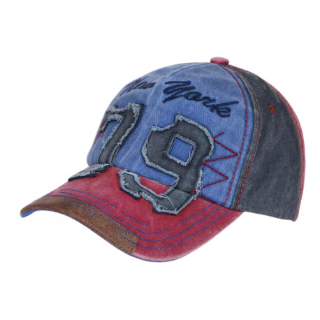 Casquette Vintage 79 New York Bleue Denim Style Usé Rétro En Coton CASQUETTES Hip Hop Honour