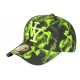 Casquette NY Verte Fluo et Noire Fashion Streetwear Baseball Smoky CASQUETTES Hip Hop Honour