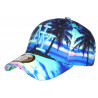 Casquette NY Palmiers Bleue Plage Tropicale Look Bord de Mer