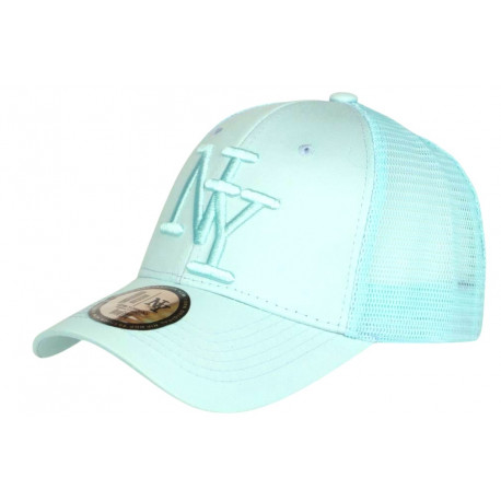 Casquette NY Filet Turquoise Aqua Trucker Baseball Fashion Gybz CASQUETTES Hip Hop Honour