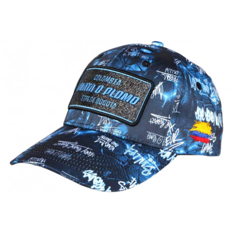 Casquette Plata o Plomo Bleue et Noire Glitter Strass Streetwear Baseball CASQUETTES SKR