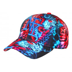 Casquette Enfant Leopard Bleue Rouge Jungle Streetwear 7 a 11 ans Casquette Enfant Hip Hop Honour