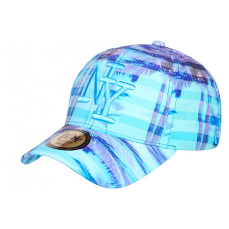 Casquette Enfant Tropicale Bleue Palmiers Streetwear Bora 7 a 12 ans Casquette Enfant Hip Hop Honour